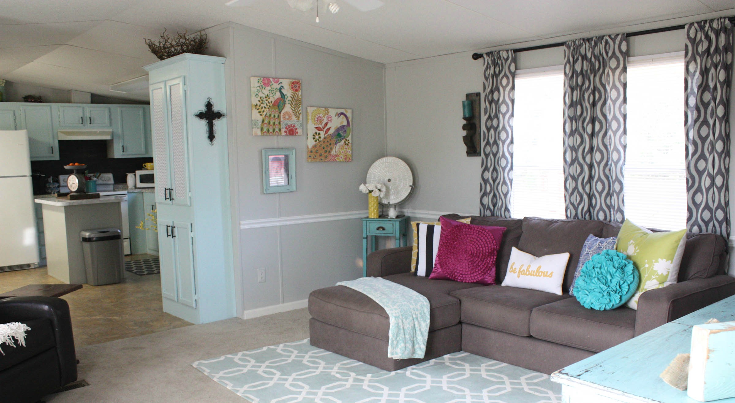 Mobile Home Living Room Reveal - Re-Fabbed