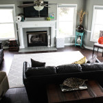 living room makeover before and after painted fireplace