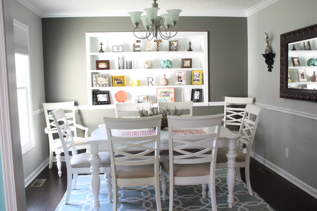 Dining Room makeover with built in shelving