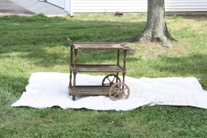 vintage tea cart before painting