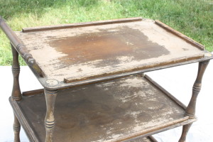 rough wooden vintage tea cart