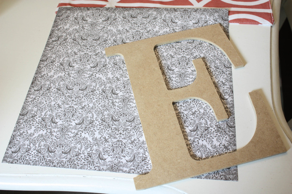 MPI Wood letter and scrapbook paper used to make a modge podge letter