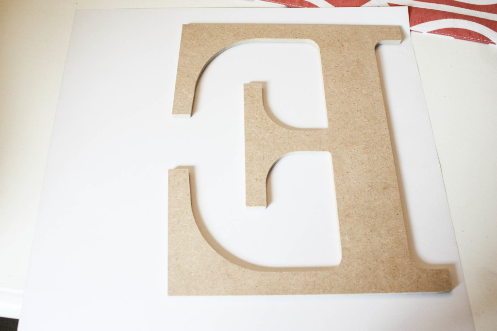 How to make a modge podge letter. MPI wood letter and scrapbook paper.