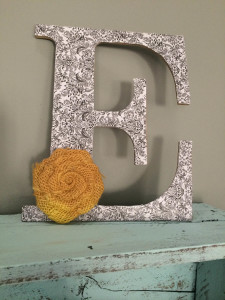 How to make a modge podge letter with embellishment.