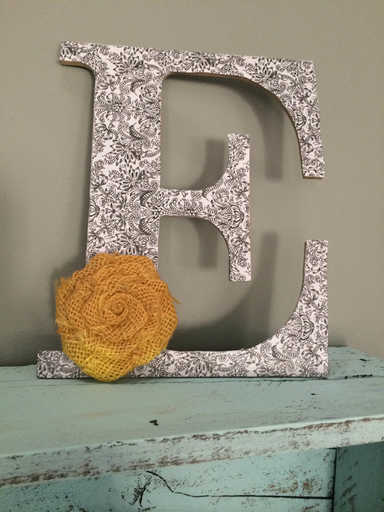 How to make a modge podge letter with embellishment.