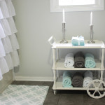 vintage tea cart painted with antique white chalk paint