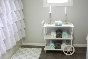 vintage tea cart painted with antique white chalk paint