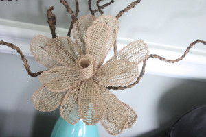 Cute burlap flower in vase