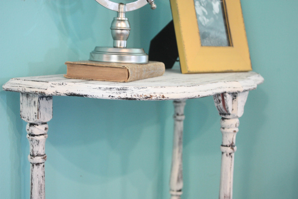 distressed half table