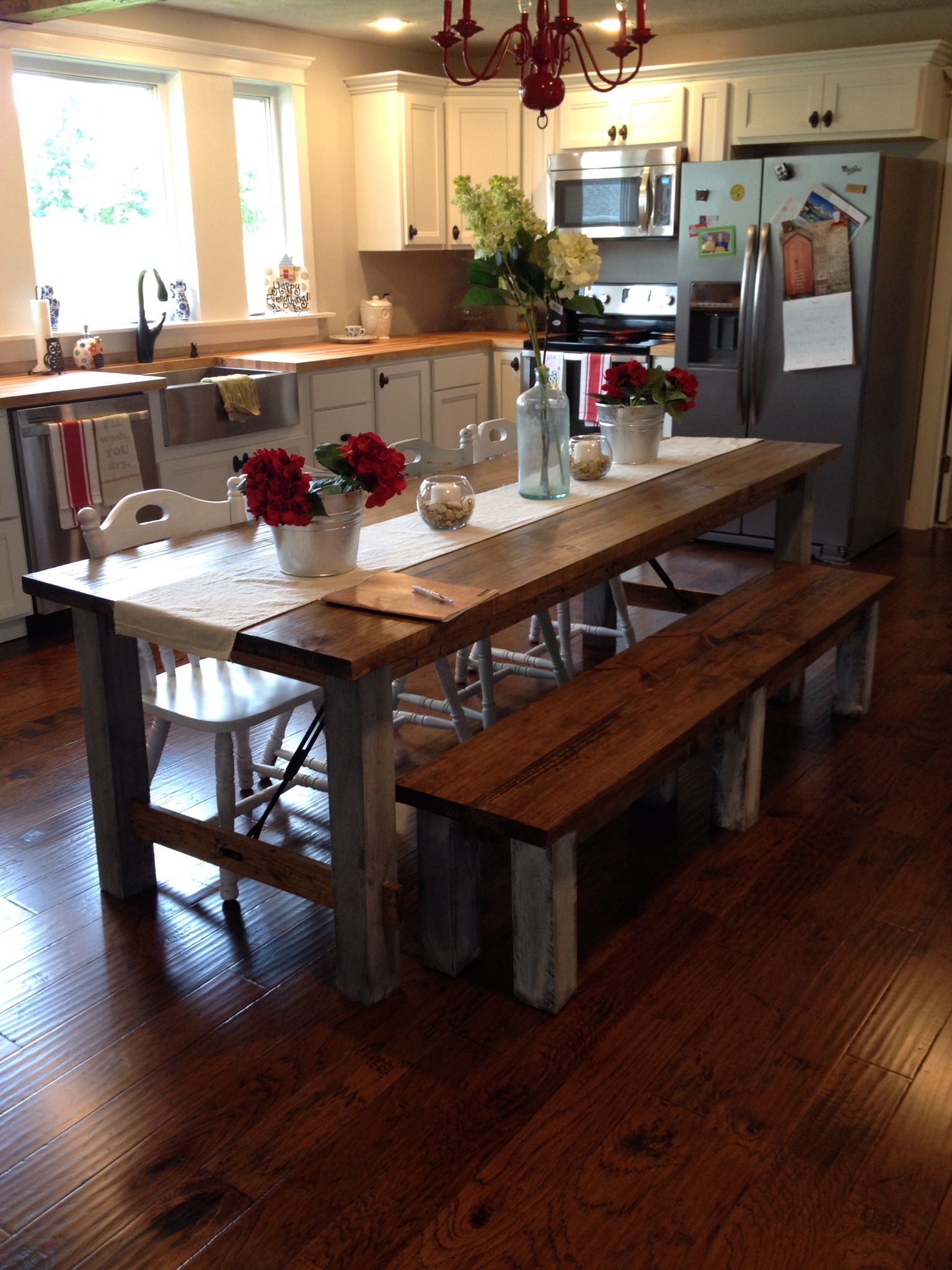 Shara at Chasing a Dream Shares her Farmhouse Kitchen Table for a Family of 2