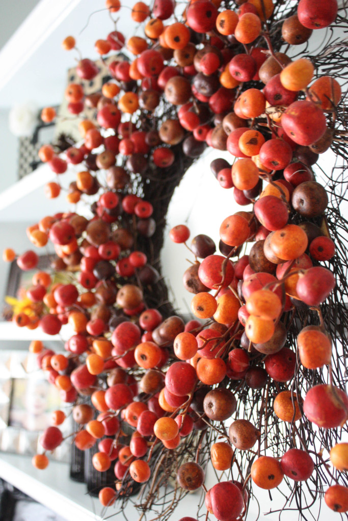 Fall Dining Room Makeover Berry Wreath