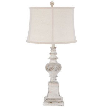 Beautiful white, distressed lamp from Hobby Lobby