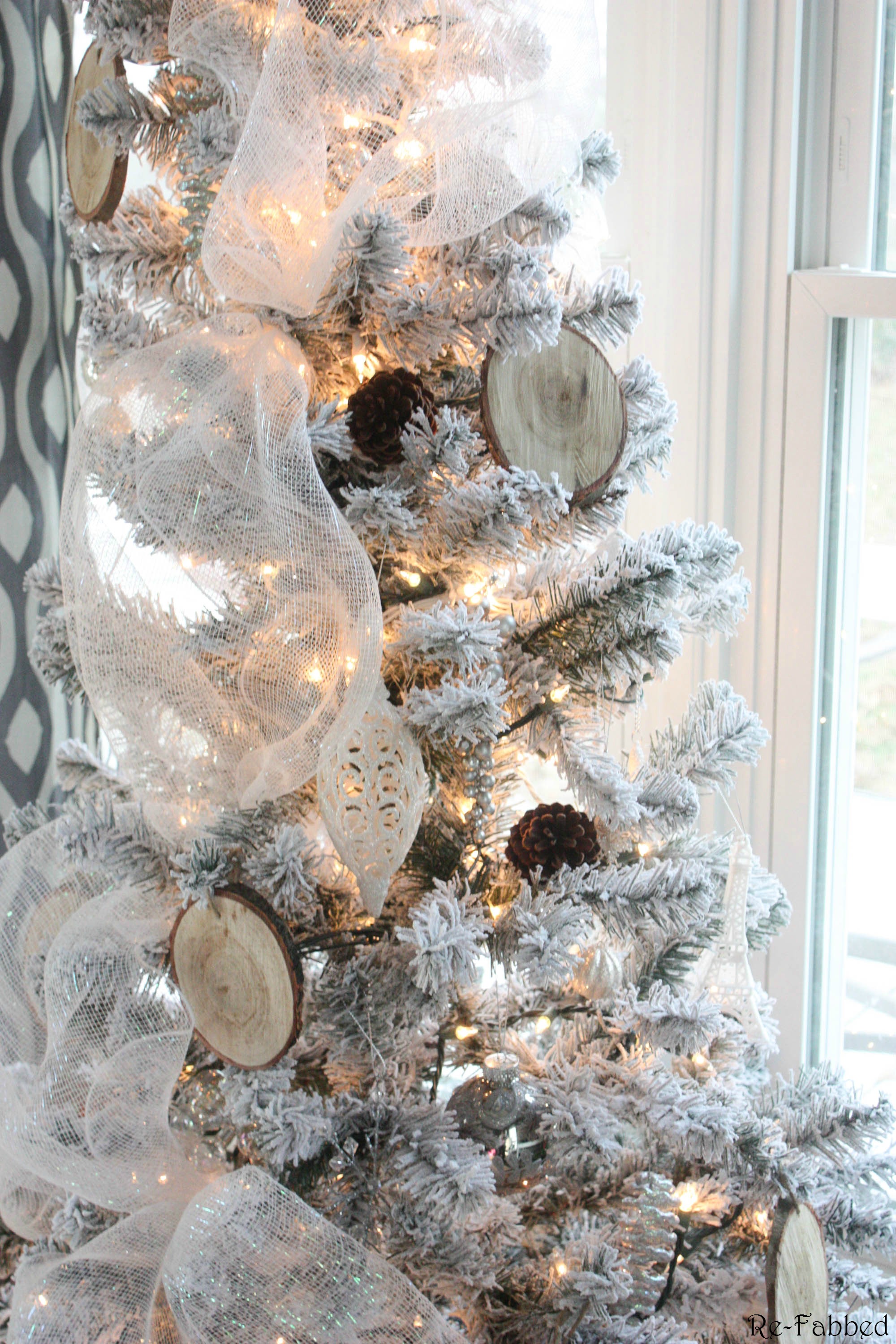 Rustic Glam Office Christmas {with DIY Wood Slice Ornaments}~Home for Christmas Blog Tour