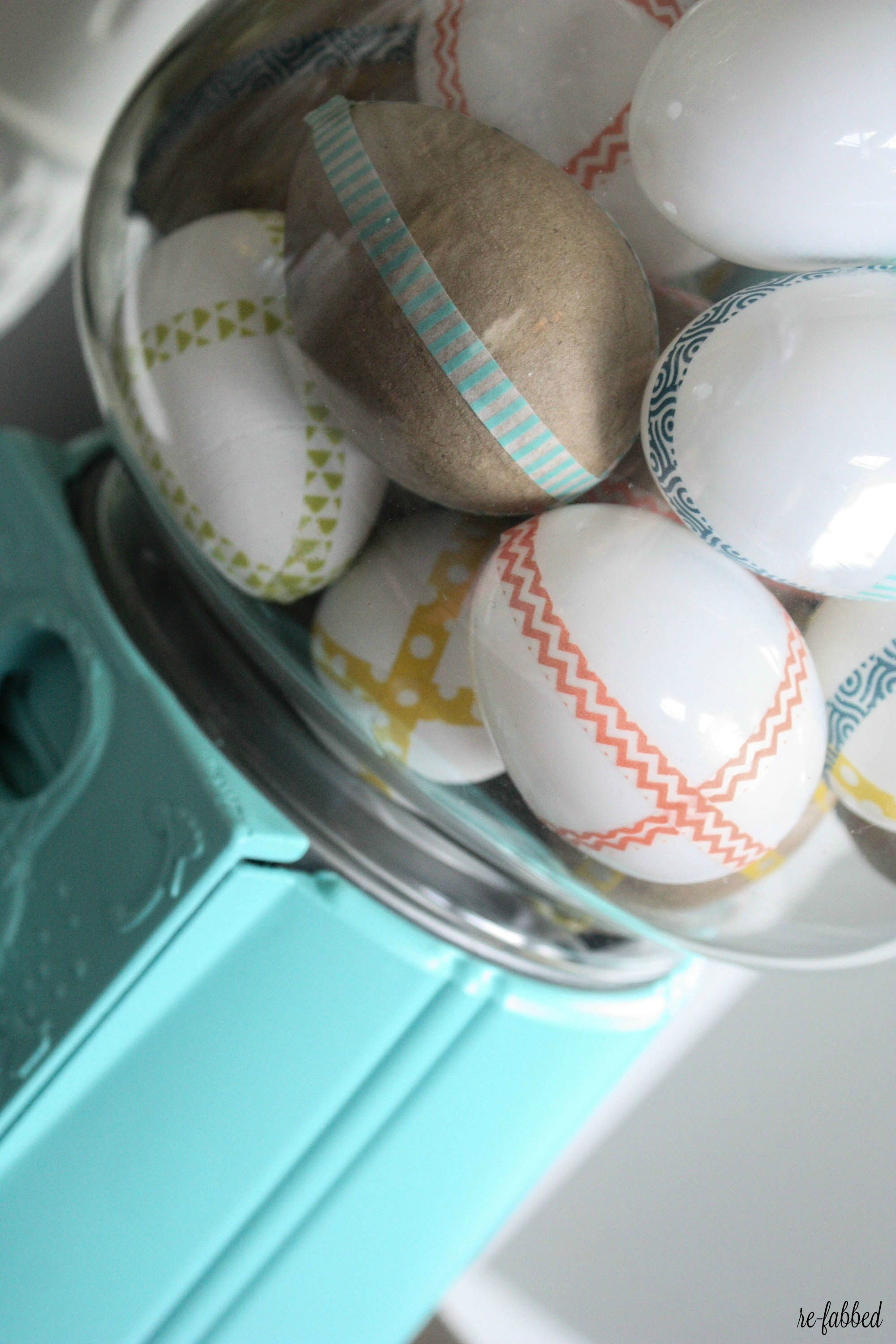 Aqua Gumball Machine with Washi Tape Eggs