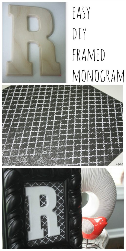 DIY Framed Mongram with Scrapbook Paper