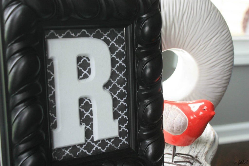 Framed Monogram with Scrapbook Paper