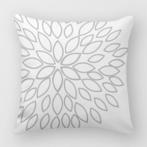 Gray and White Pillow Cover