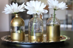 Gold dipped bud vases