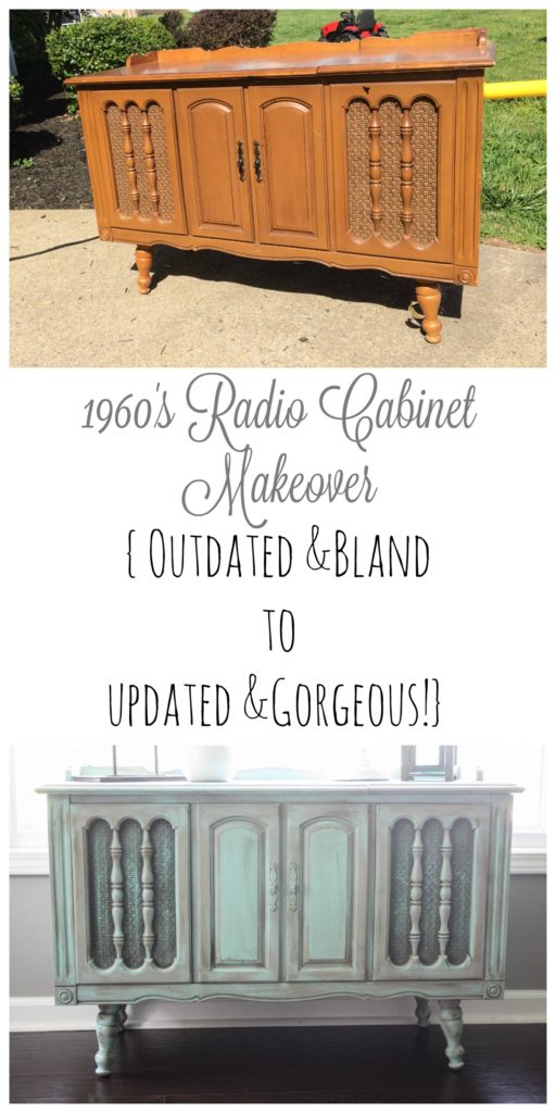 Radio Cabinet Makeover Collage