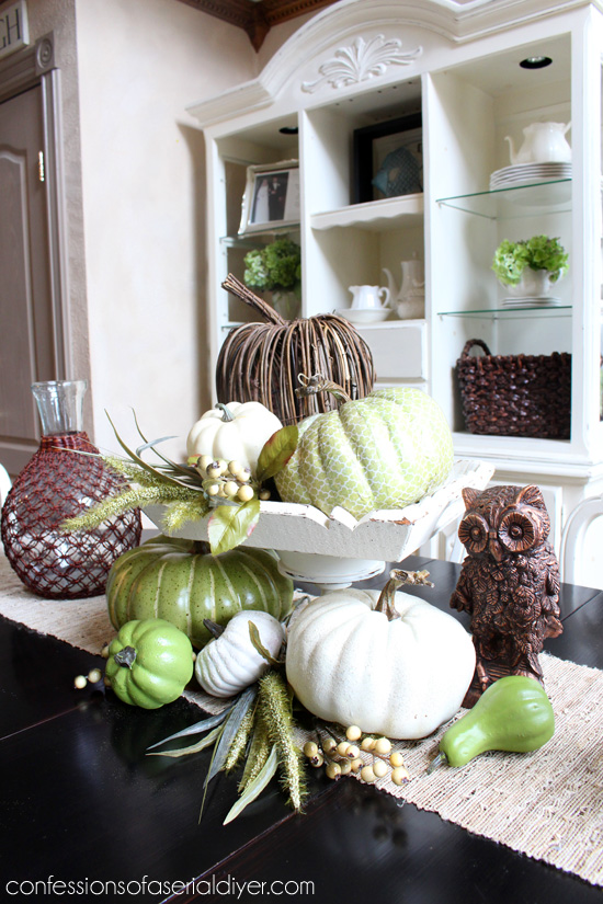 Green and white pumpkins