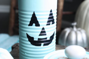tin can pumpkin halloween craft