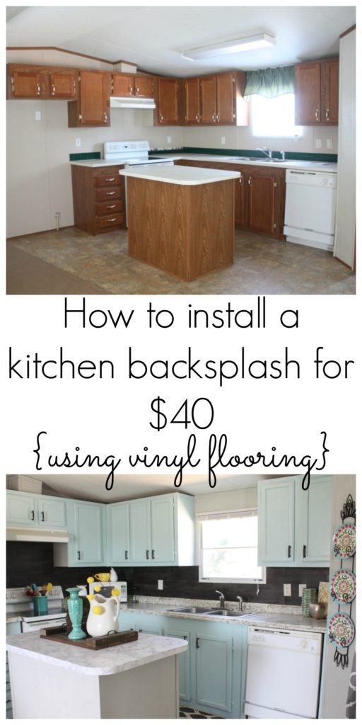 If you are looking for a cheap and gorgeous backsplash but you have a tight budget, this post is for you! See how this kitchen backsplash was installed for just $40 using peel n stick vinyl flooring!
