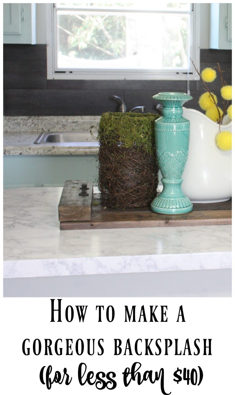 Our 40 Backsplash {Using Vinyl Flooring} ReFabbed