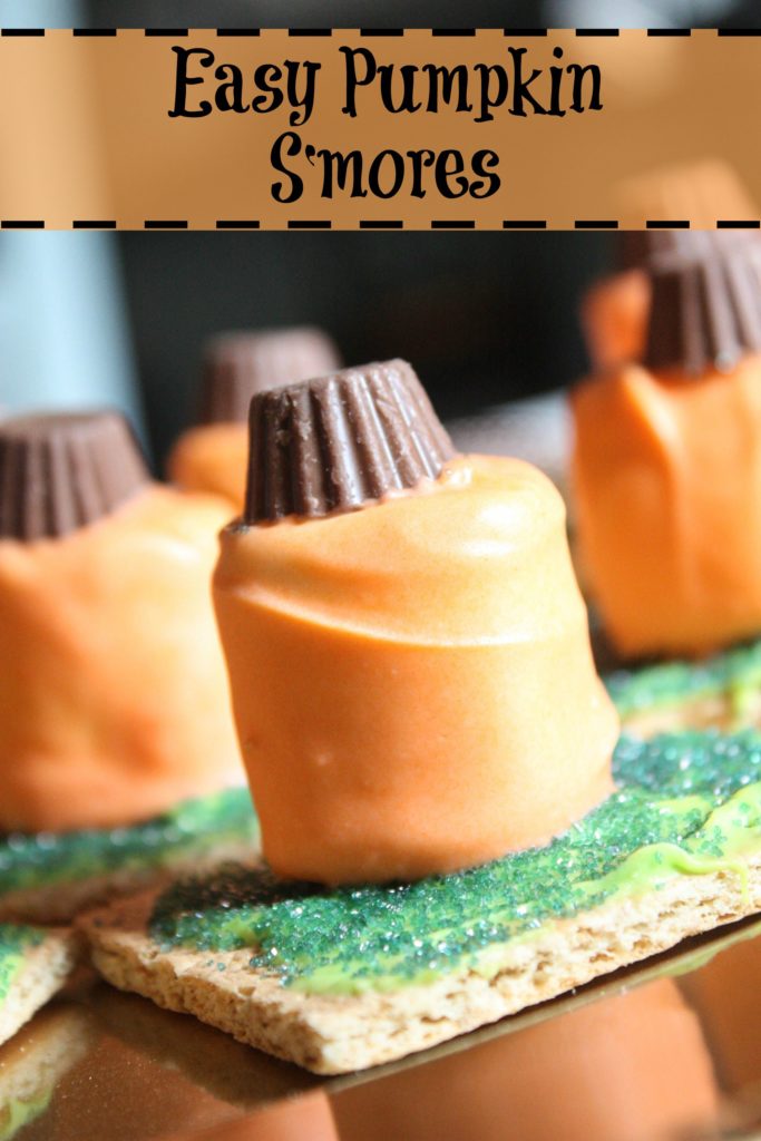 Easy Fall Pumpkin S'mores Dessert tutorial! This fun little fall snack is sure to be a crowd pleaser.