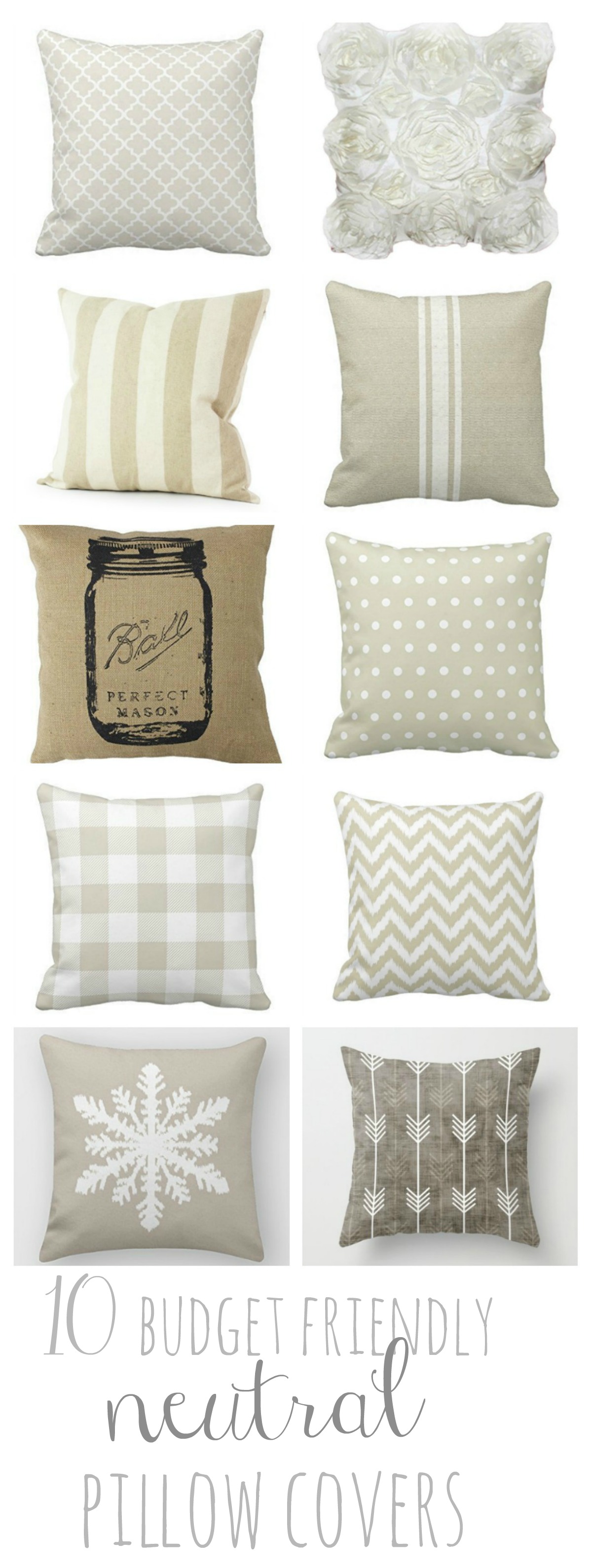 10 Budget Friendly Neutral Pillow Covers