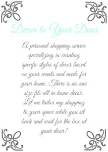 Decor to Your Door Personal Shopping Service