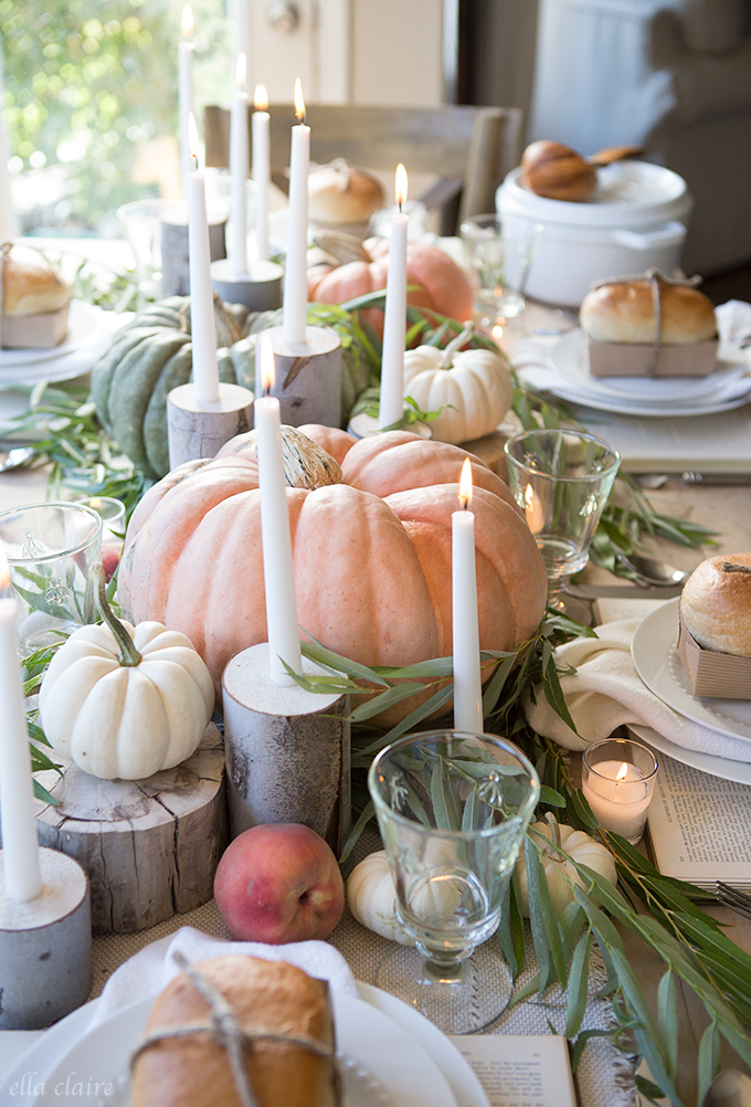 Neutral Fall and Thanksgiving Tablescape