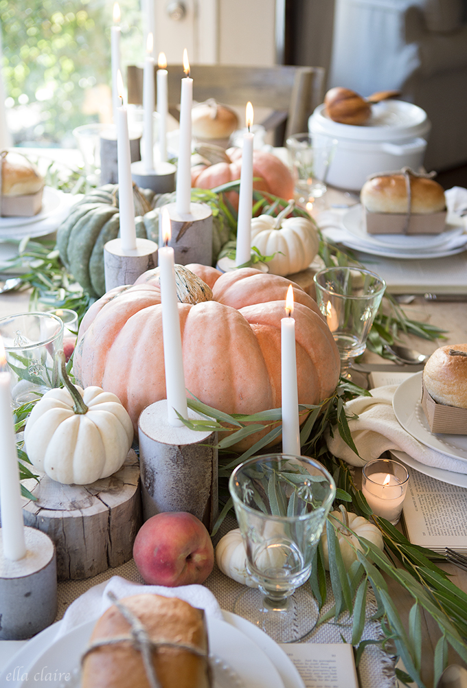 Neutral Fall and Thanksgiving Tablescape