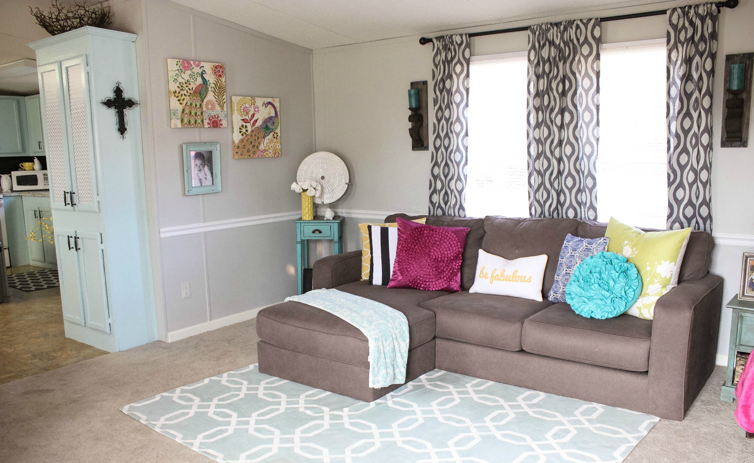 Mobile Home Living Room Reveal - Re-Fabbed