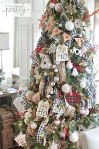 Burlap and Plaid Christmas Tree