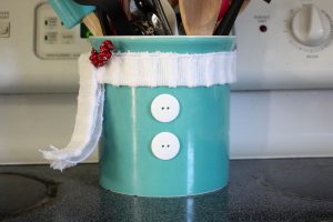 DIY Snowman Utensil Holder