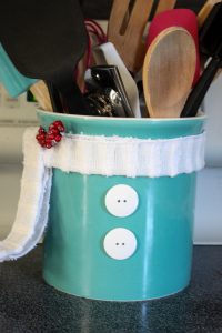 DIY Snowman Utensil Holder