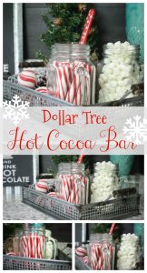 How to make a hot cocoa bar from Dollar Tree items! You don't have to be extravagant to have a beautiful little set up on the cheap! Check it out!