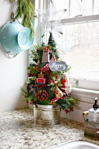 Kitchen Christmas Tree in Bucket