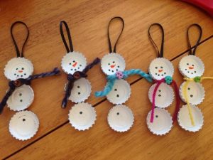 Bottle Cap Snowman Craft