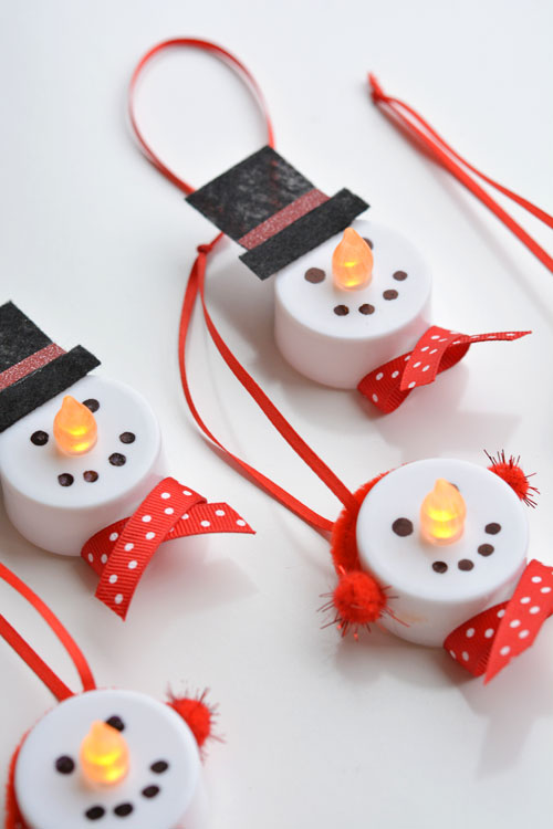 Tea Light Snowman Ornament