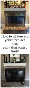 How to whitewash a fireplace AND how to paint over that brassy, outdated finish! This post has awesome information about updating your fireplace--all in 1 place!