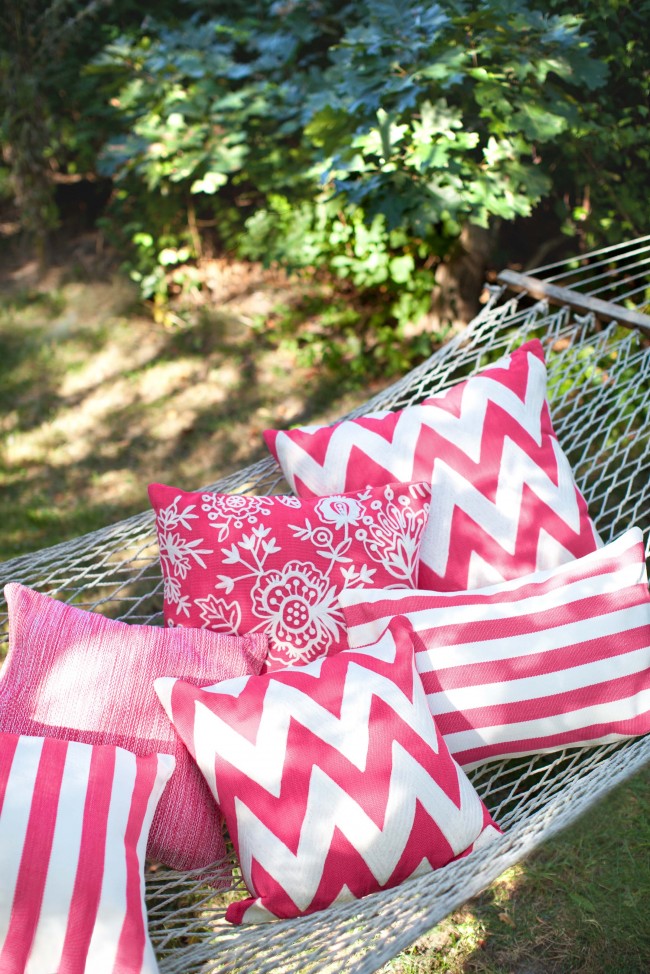 Hot pink deals outdoor cushions