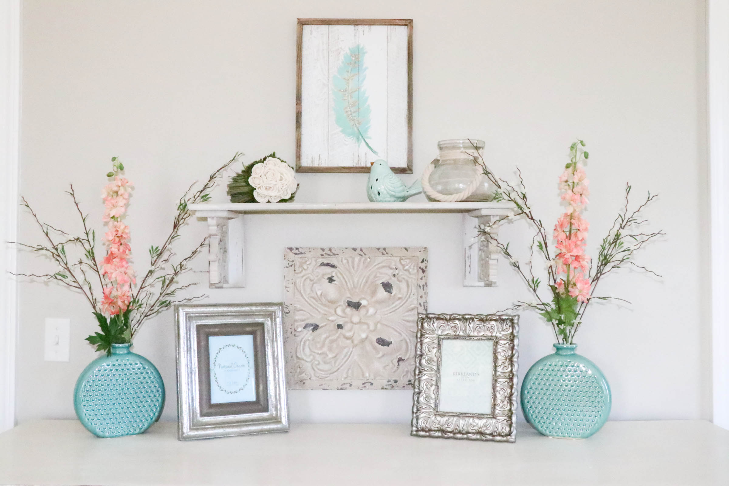 Aqua & Coral Master Bedroom Makeover