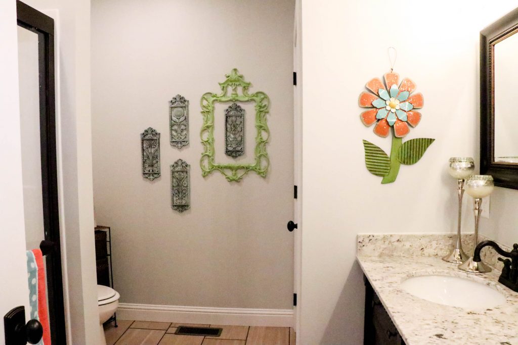 Beautifully colorful and budget friendly master bathroom makeover!