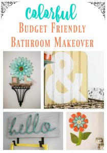 Check out this gorgeous colorful SUPER budget friendly bathroom makeover!