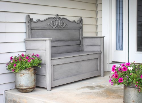 Re-Purposed Headboard Bench