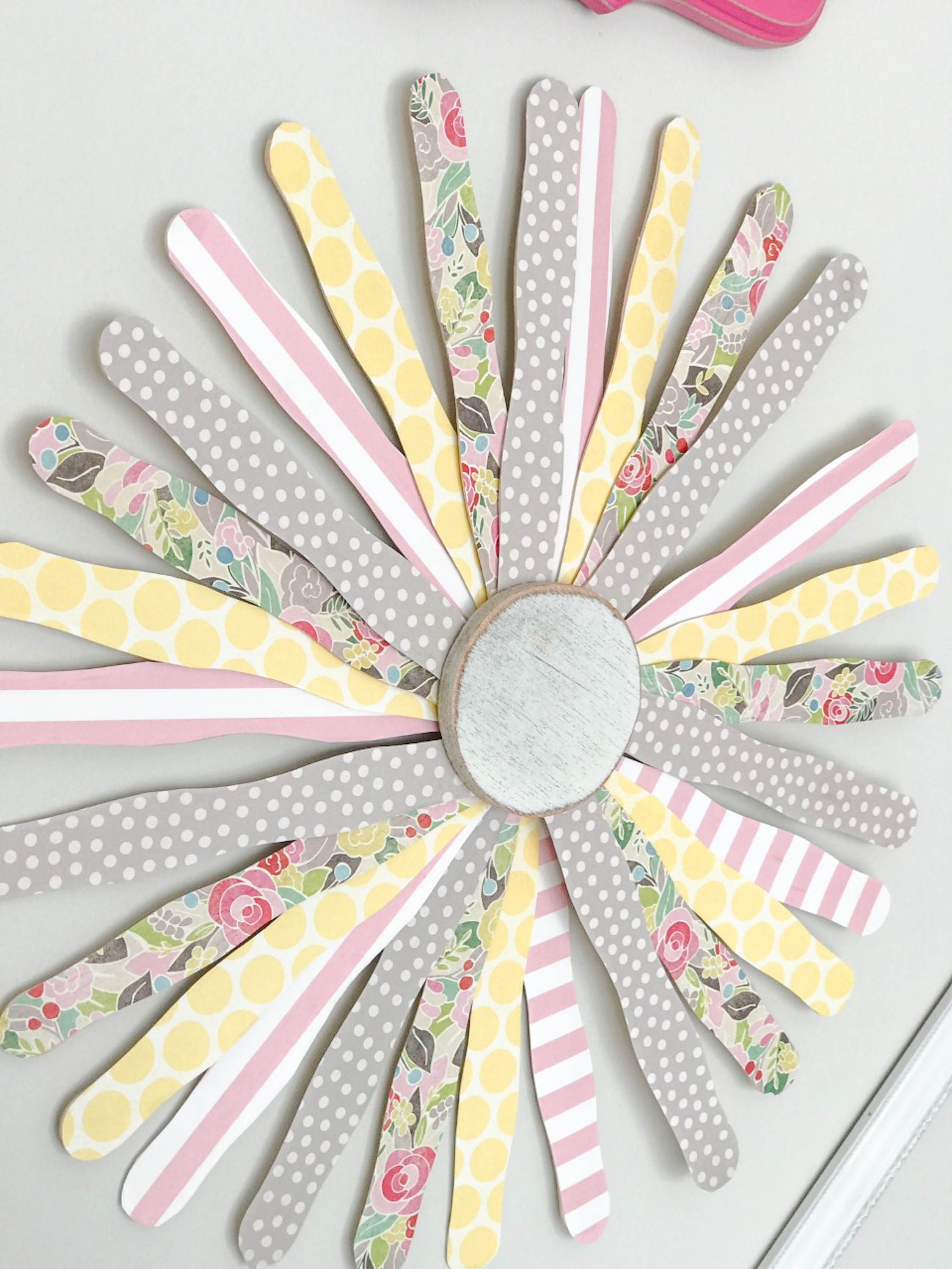 DIY Popcicle Stick Wall Flower