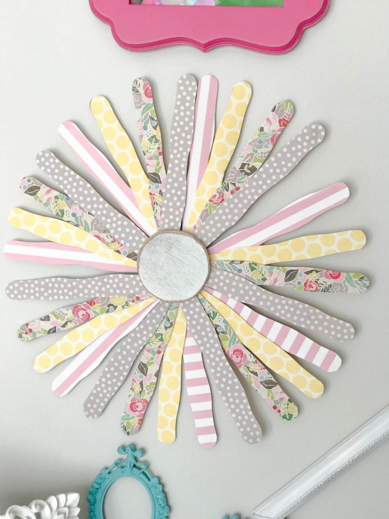 Super Easy DIY Popcicle Stick Wall Flower! Tons of possibilities for this one! FULL tutorial on her blog!
