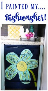 This dingy dishwasher was completely transformed with PAINT! You heard right...she painted her dishwasher! You have got to see this!!