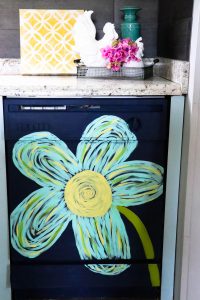 This dingy dishwasher was completely transformed with PAINT! You heard right...she painted her dishwasher! You have got to see this!